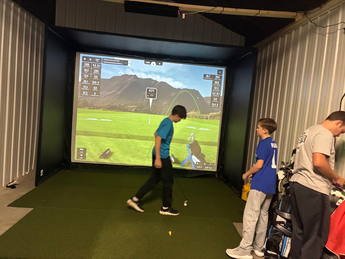 Golf simulator setup at Chenango SportsZone
